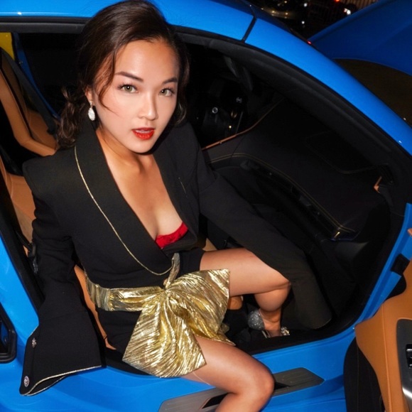 Marigold Shadow SAKAE BOW HIGH WAIST ROMPER $125 S - Picture 6 of 7